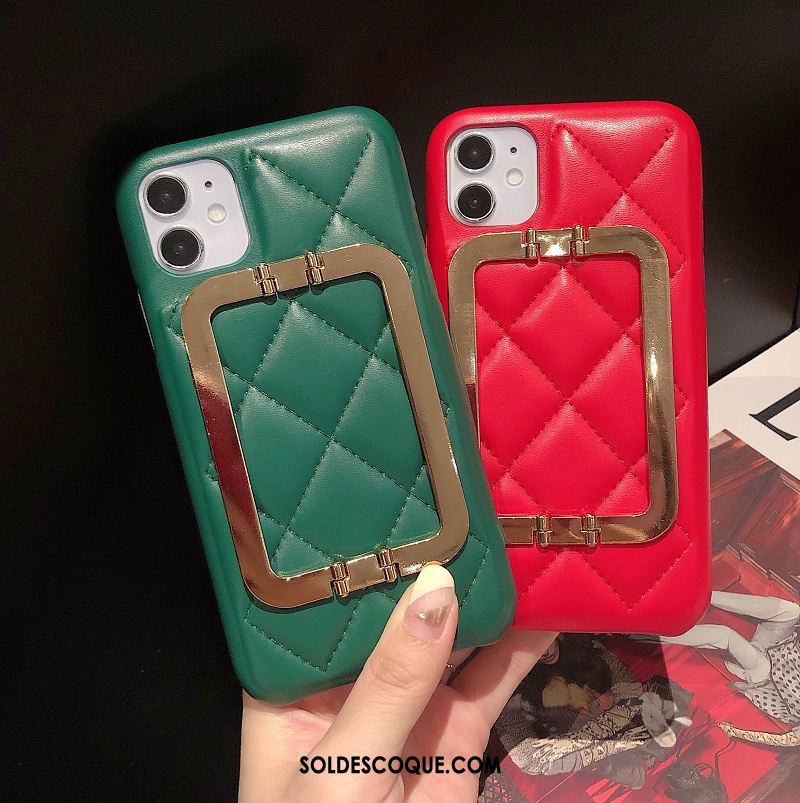 Coque iPhone 12 Métal Personnalité Vert Créatif Marque De Tendance En Vente