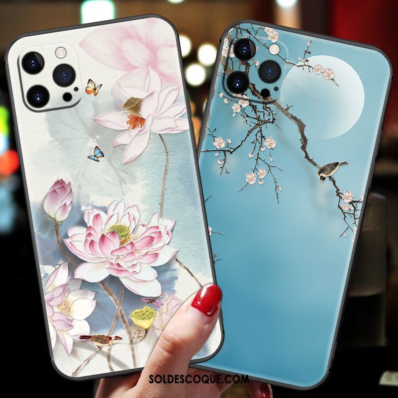 Coque iPhone 12 Pro Nouveau Fluide Doux Style Chinois Incassable Silicone Soldes