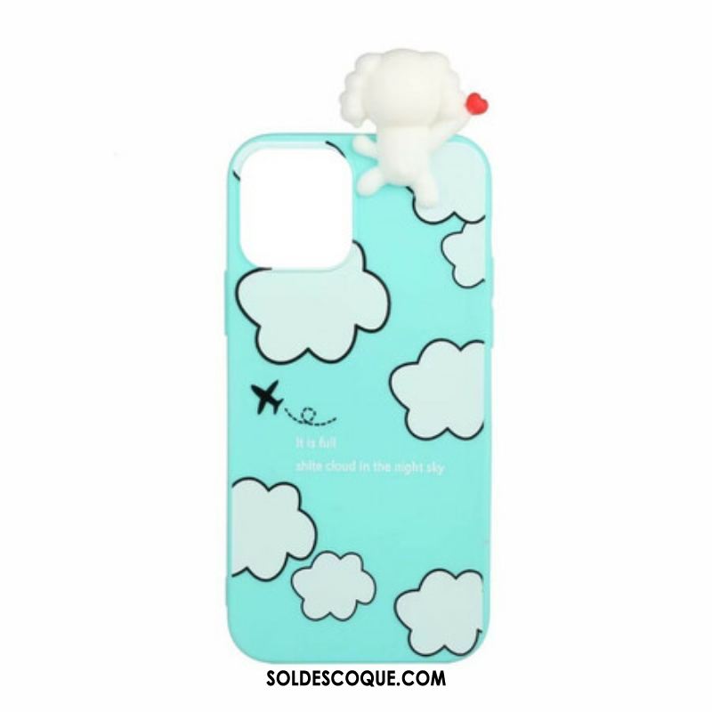 Coque iPhone 13 Mini 3D Chien dans les Nuages