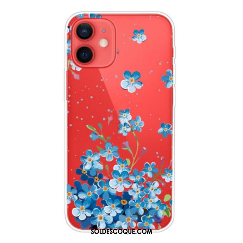 Coque iPhone 13 Mini Bouquet de Fleurs Bleues