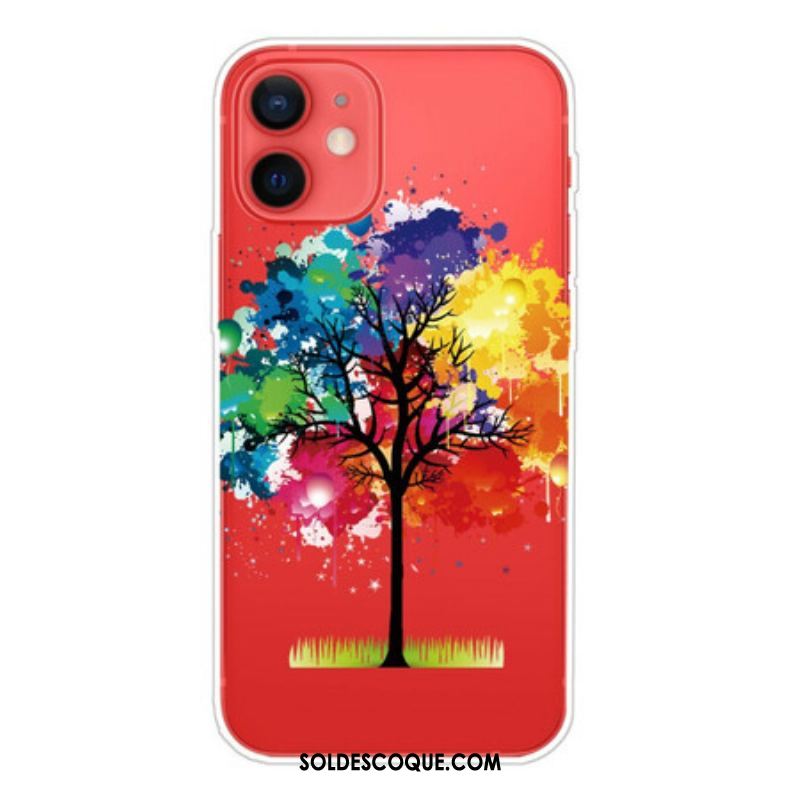 Coque iPhone 13 Mini Transparente Arbre Aquarelle