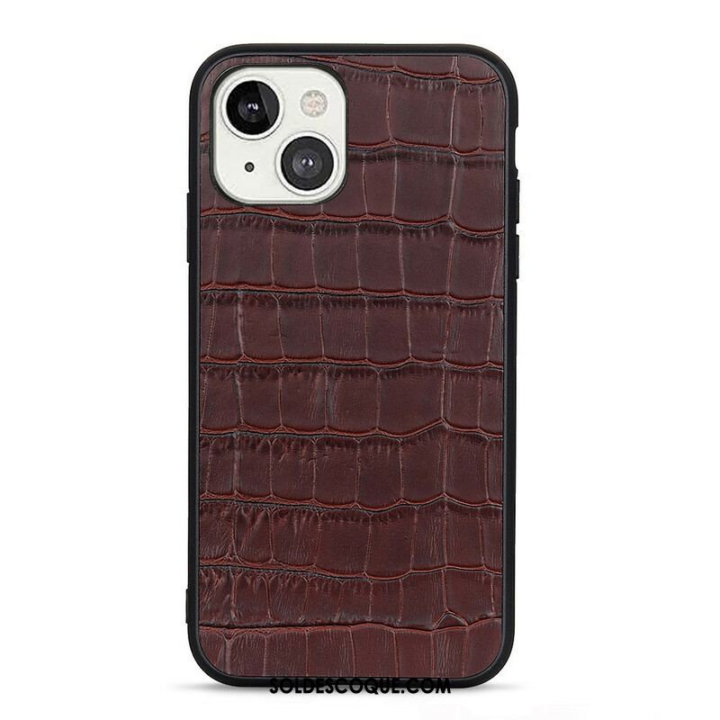 Coque iPhone 13 Mini Véritable Cuir Texture Crocodile