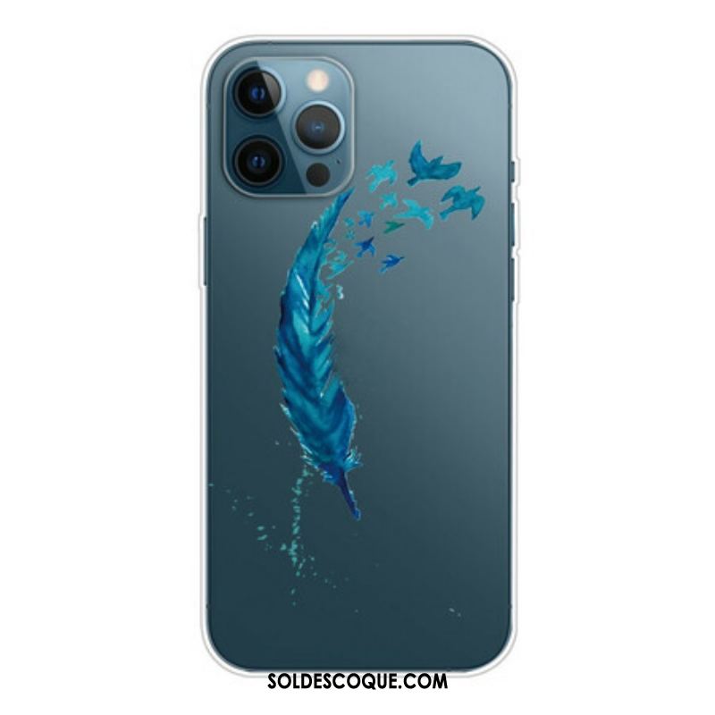 Coque iPhone 13 Pro Belle Plume Bleue