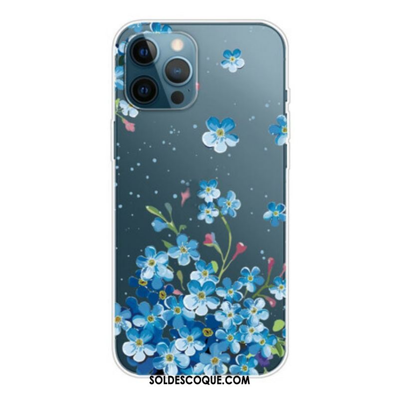 Coque iPhone 13 Pro Bouquet de Fleurs Bleues