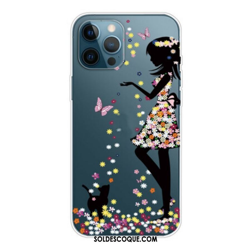 Coque iPhone 13 Pro Jeune Fille Fleurie