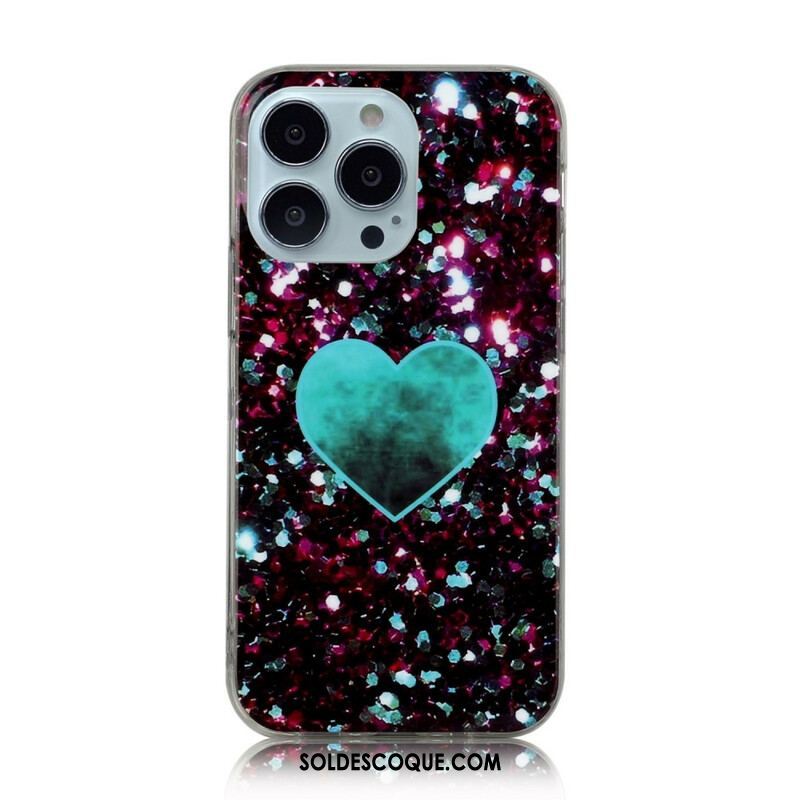 Coque iPhone 13 Pro Marbre Paillettes