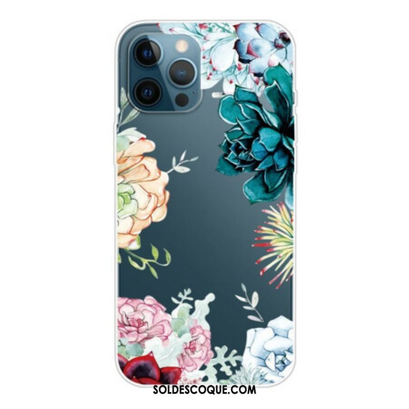 Coque iPhone 13 Pro Max Fleurs Aquarelle