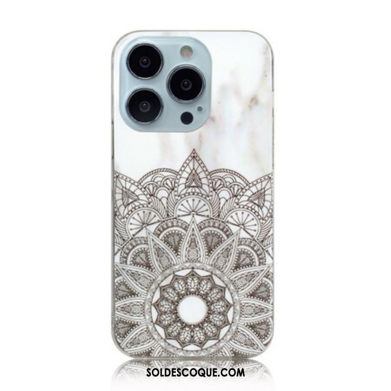 Coque iPhone 13 Pro Max Mandala Marbré