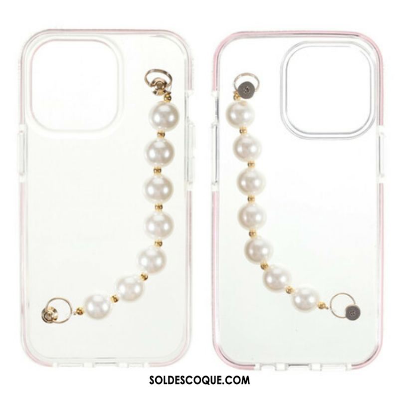 Coque iPhone 13 Pro Silicone Bracelet Perles