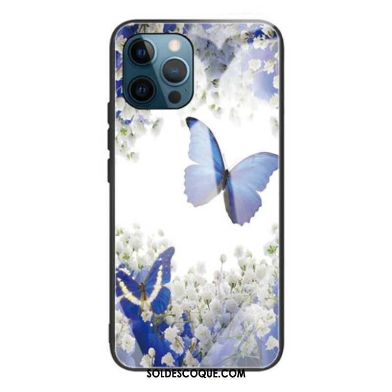 Coque iPhone 13 Pro Verre Trempé Papillons Design