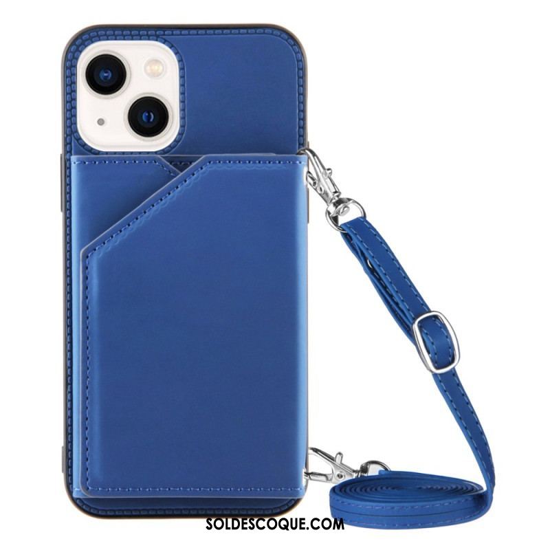 Coque iPhone 14 Bandoulière Porte-cartes