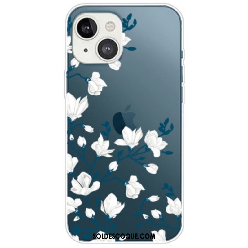 Coque iPhone 14 Plus Fleurs Blanches