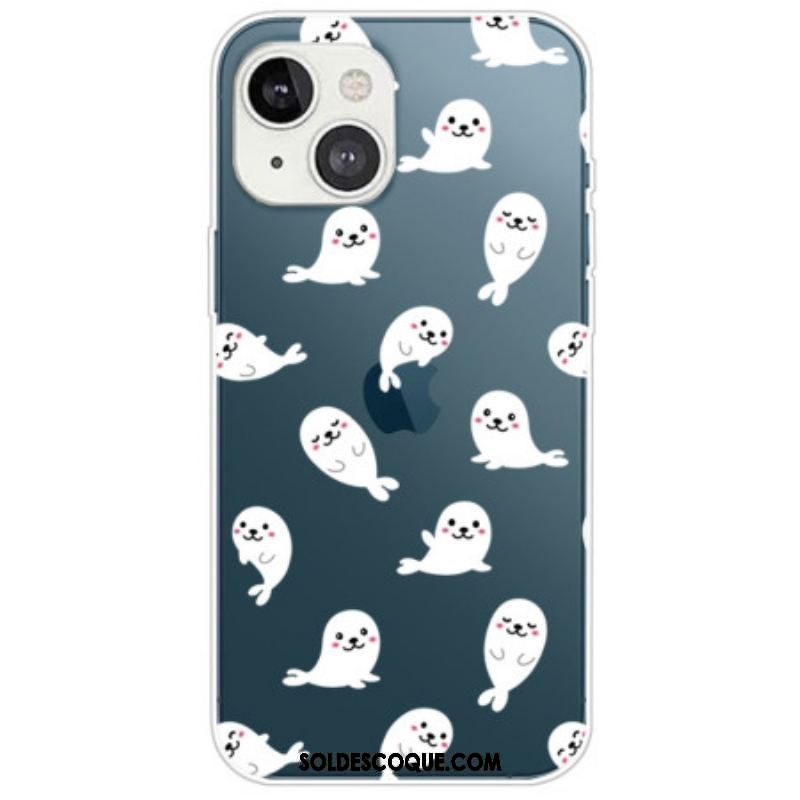 Coque iPhone 14 Plus Transparente Otaries Fun