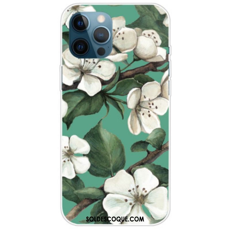 Coque iPhone 14 Pro Branche Fleurie