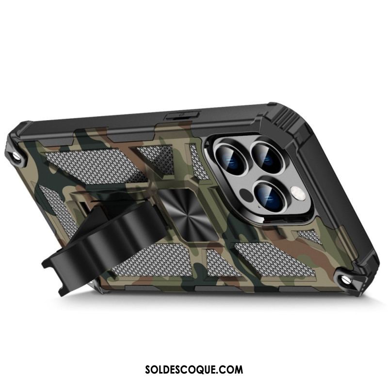 Coque iPhone 14 Pro Camouflage Support Amovible