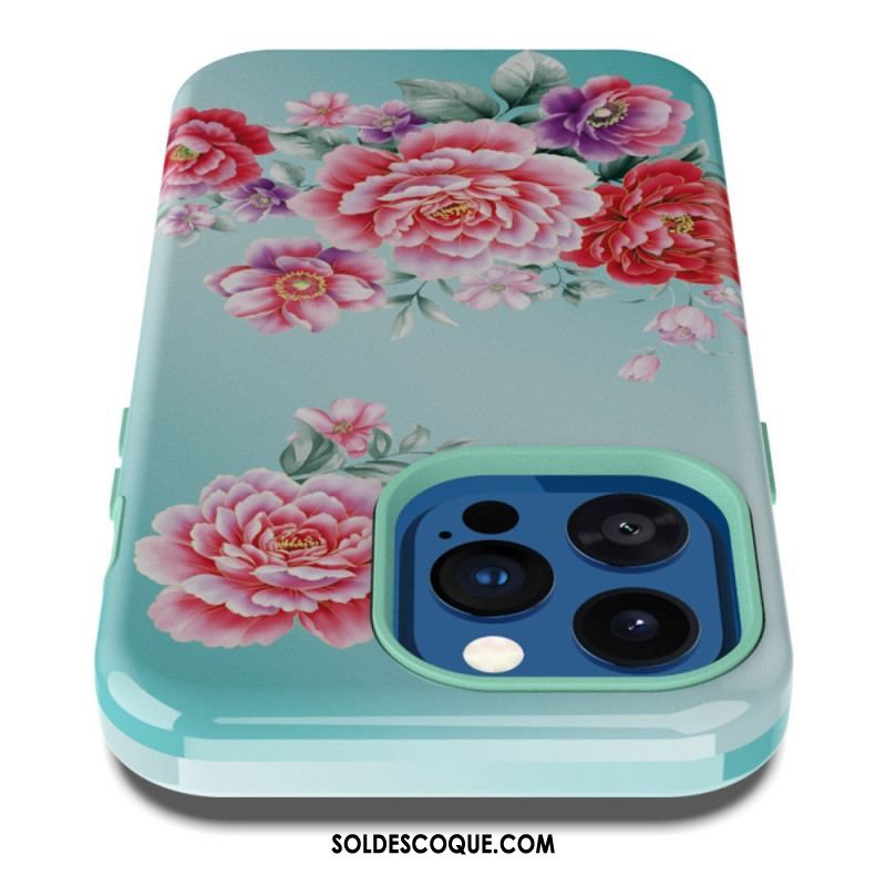 Coque iPhone 14 Pro Fleurs Vintage