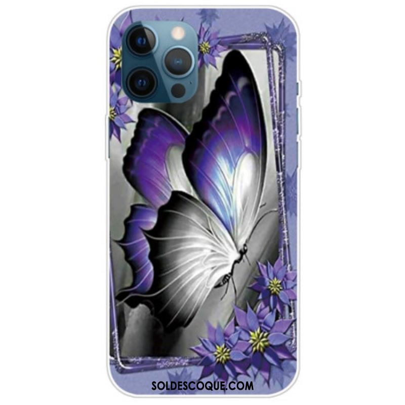 Coque iPhone 14 Pro Max Papillon Violet