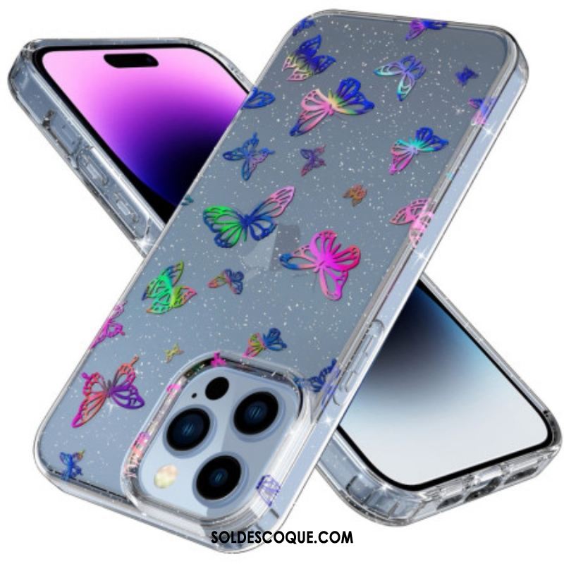 Coque iPhone 14 Pro Max Transparente Papillons