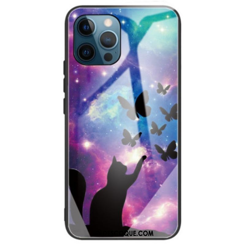 Coque iPhone 14 Pro Max Verre Trempé Chat aux Étoiles