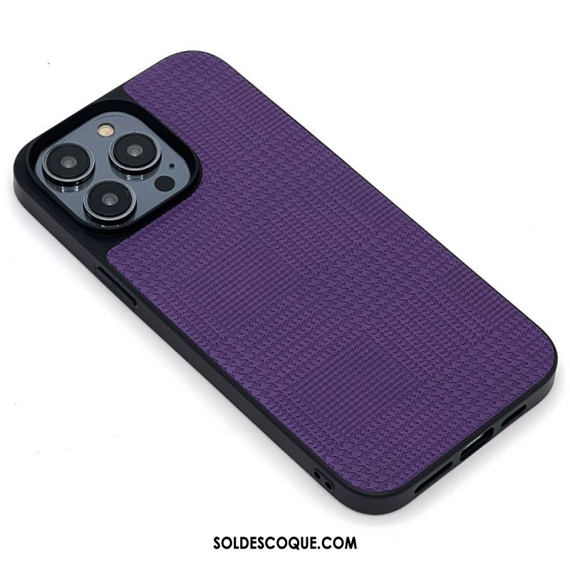 Coque iPhone 14 Pro Simili Cuir Croisé