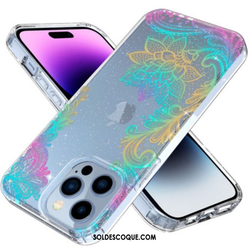 Coque iPhone 14 Pro Transparente Fleurs