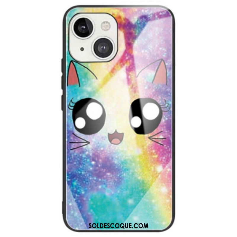 Coque iPhone 14 Verre Trempé Chat Déco