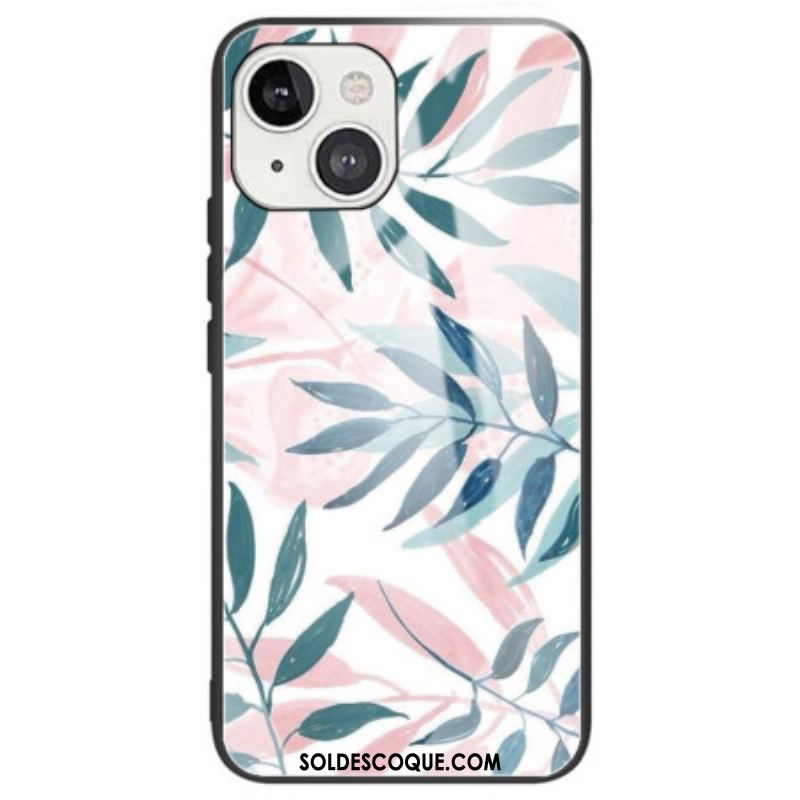 Coque iPhone 14 Verre Trempé Feuilles