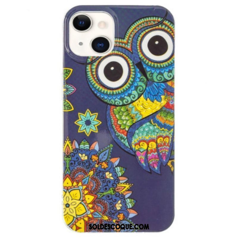 Coque iPhone 15 Plus Fluorescente Hibou