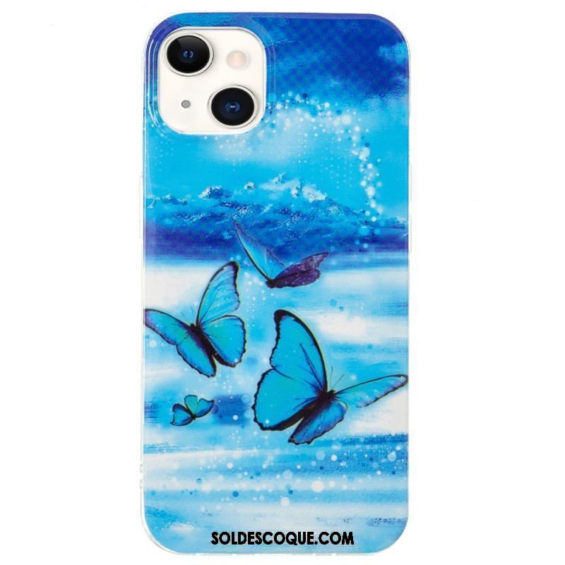 Coque iPhone 15 Plus Fluorescente Papillons