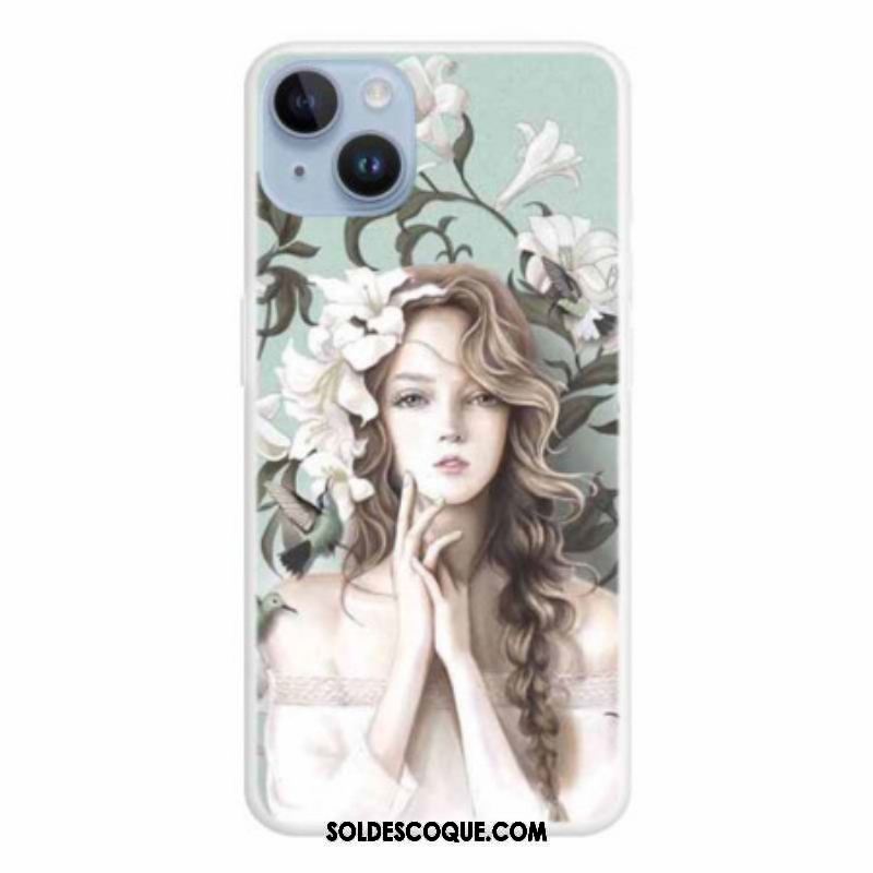 Coque iPhone 15 Plus Jolie Jeune Fille