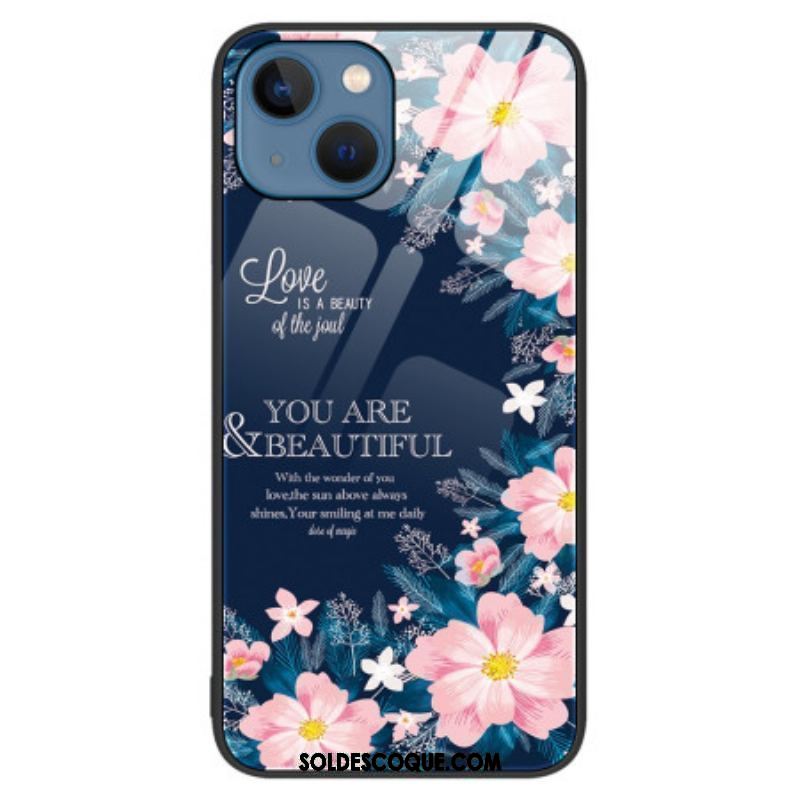 Coque iPhone 15 Plus Love Pink Flowers