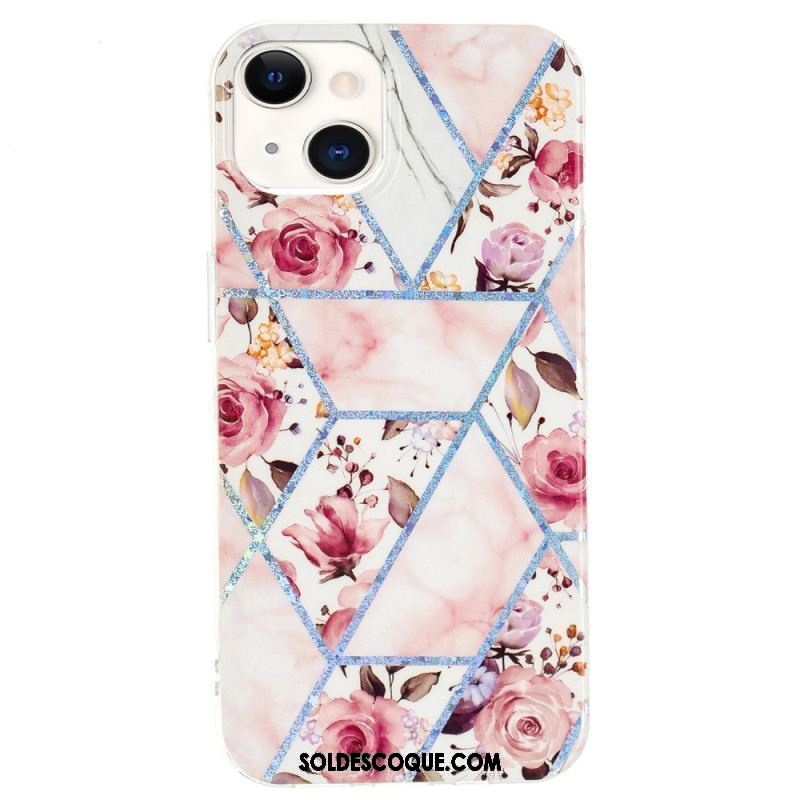 Coque iPhone 15 Plus Marbre Floral