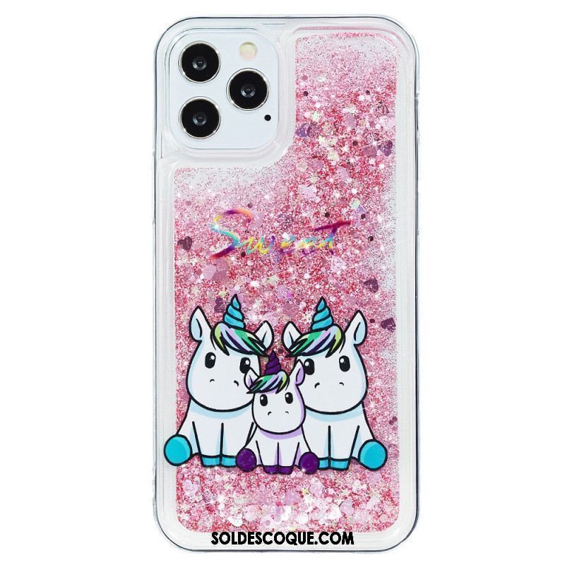 Coque iPhone 15 Pro Max Paillettes Licorne