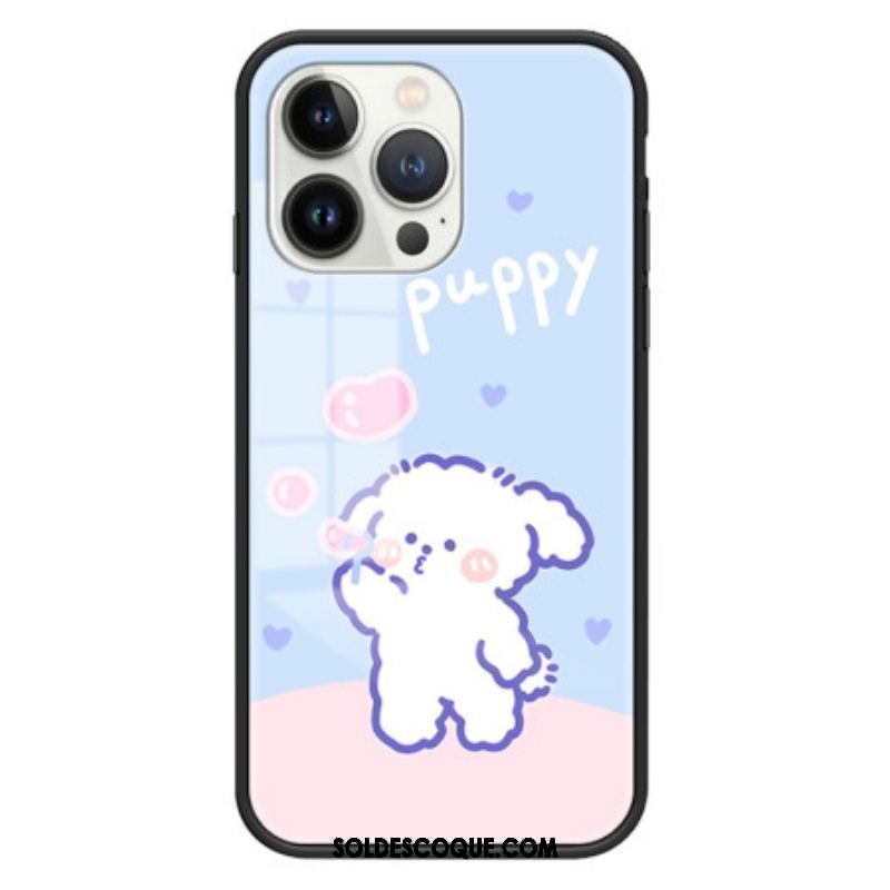 Coque iPhone 15 Pro Verre Trempé Bubble Dog