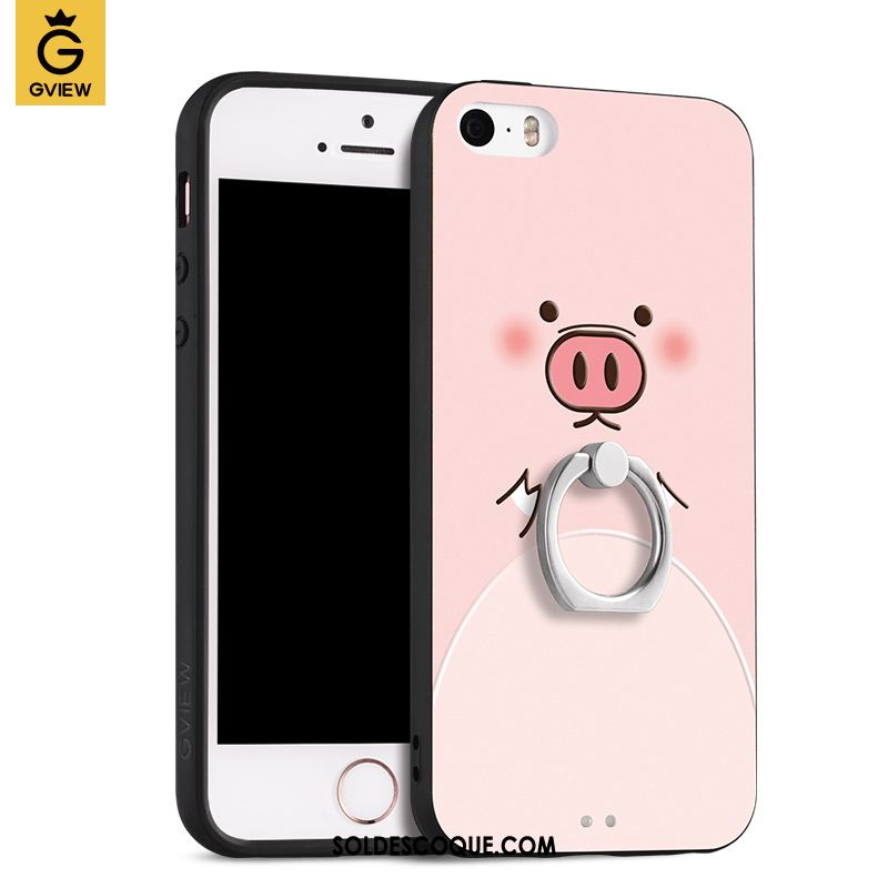 Coque iPhone 5 / 5s Rose Anneau Silicone Étui Incassable En Vente