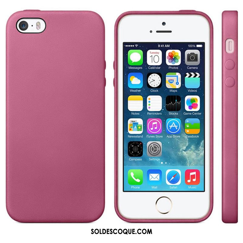 Coque iPhone 5 / 5s Tout Compris Rose Étui En Cuir Mesh Protection France