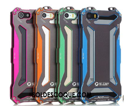 Coque iPhone 5c Incassable Border Étui Orange Métal Pas Cher