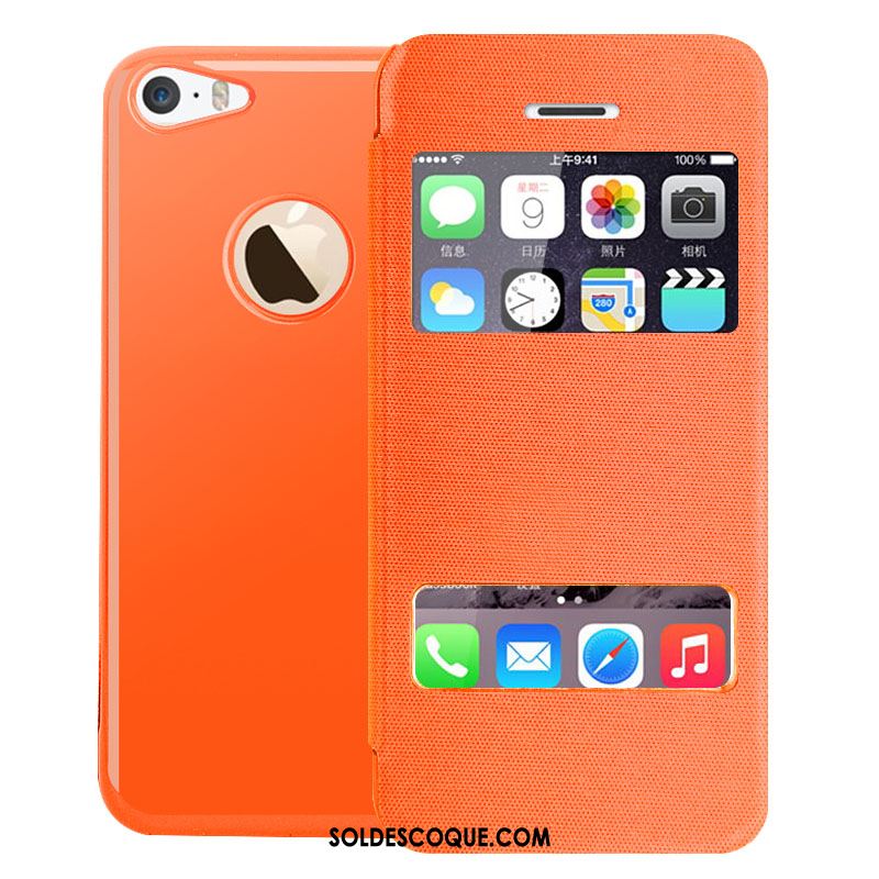 Coque iPhone 5c Protection Étui Clamshell Étui En Cuir Ouvrir La Fenêtre Pas Cher