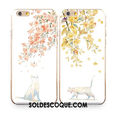 Coque iPhone 6 / 6s Chat Amoureux Tout Compris Fluide Doux Jaune Housse Soldes