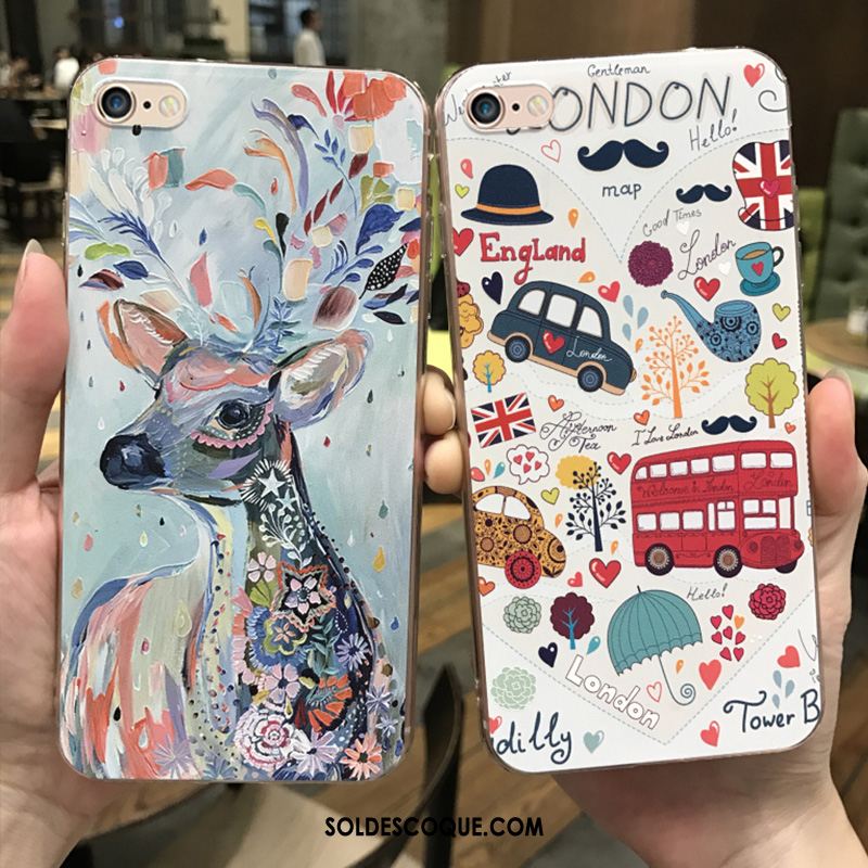 Coque iPhone 6 / 6s Multicolore Silicone Téléphone Portable Peinture À L'huile Incassable Pas Cher