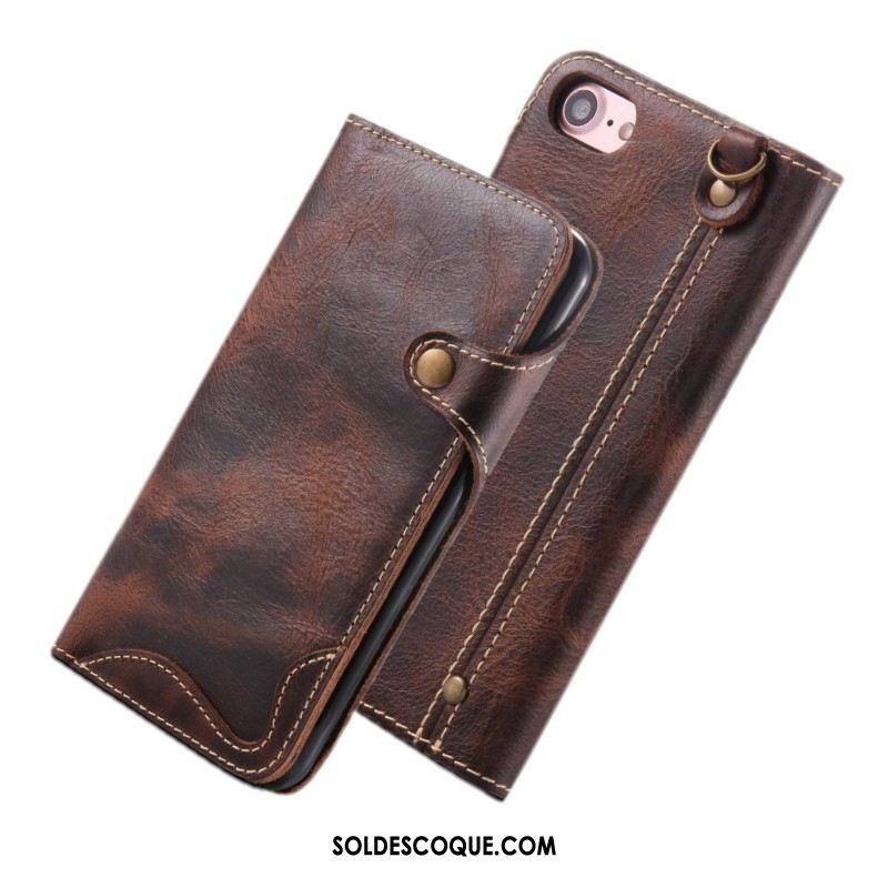 Coque iPhone 6 / 6s Plus Cuir Véritable Étui En Cuir Protection Téléphone Portable Britanique Soldes