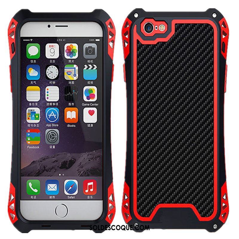 Coque iPhone 6 / 6s Plus Personnalité Métal Incassable Noir Tout Compris Soldes