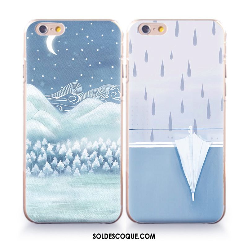 Coque iPhone 6 / 6s Plus Tout Compris Ornements Suspendus Gaufrage Bleu Fluide Doux Soldes