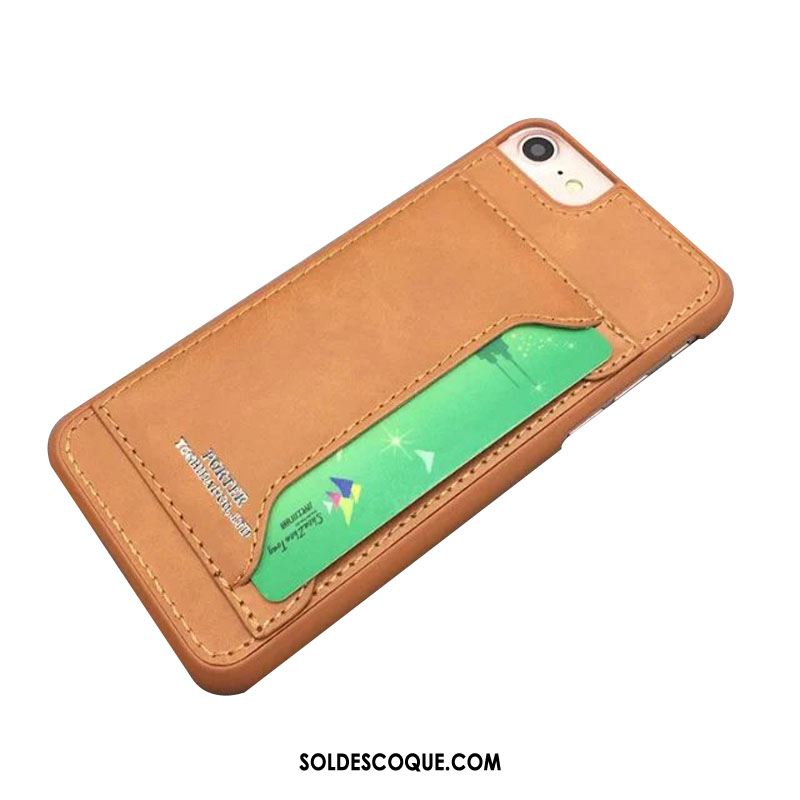 Coque iPhone 7 Cuir Véritable Incassable Étui En Cuir Carte Téléphone Portable En Vente