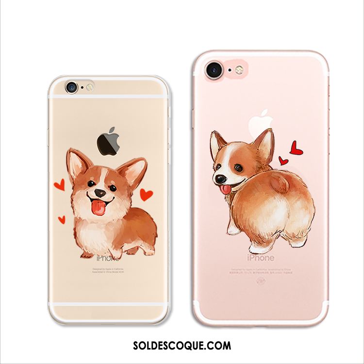 Coque iPhone 7 Fluide Doux Dessin Animé Chiens Incassable Étui Pas Cher