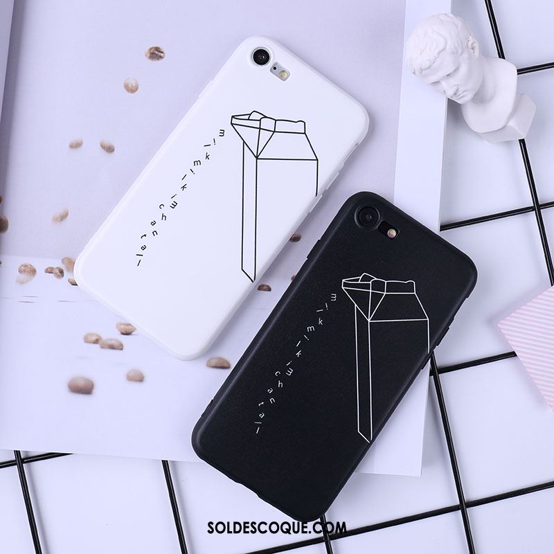 Coque iPhone 7 Incassable Silicone Blanc Amoureux Noir France