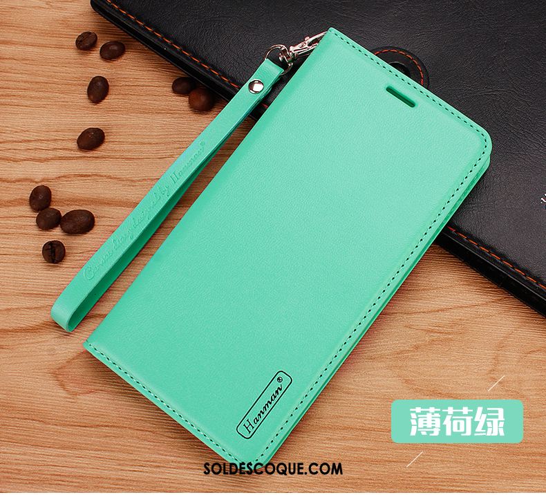 Coque iPhone 7 Ornements Suspendus Étui En Cuir Incassable Vert Cuir Véritable France