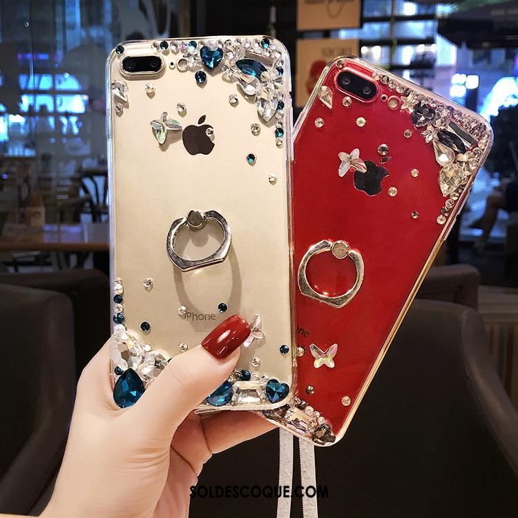 Coque iPhone 7 Plus Étui Luxe Strass Cou Suspendu Téléphone Portable Pas Cher