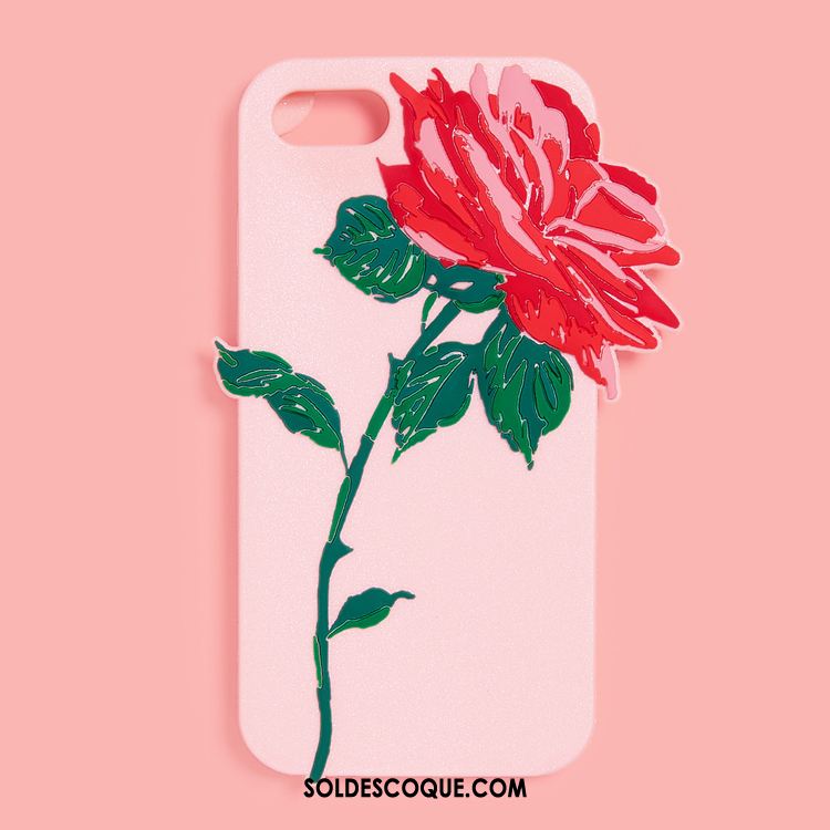 Coque iPhone 7 Rose Fluide Doux Téléphone Portable Silicone Amoureux Soldes