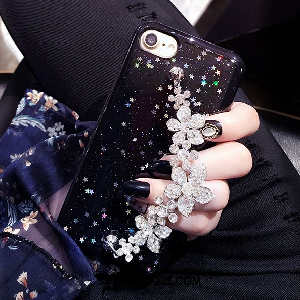 Coque iPhone 7 Strass Noir Incassable Fluide Doux Téléphone Portable En Vente